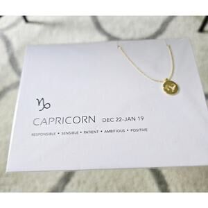 Wishbonne 14K Gold Dipped Capricorn Zodiac Necklace New